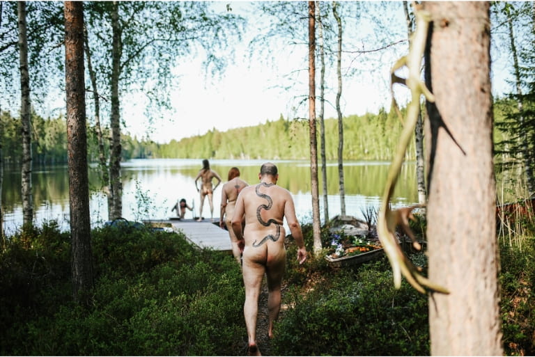 Sauna järvimaisemassa Pirkanmaa.